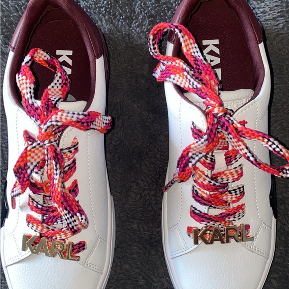 Brand New Burgundy and White Karl Lagerfeld Sneakers - Picture 5 of 6